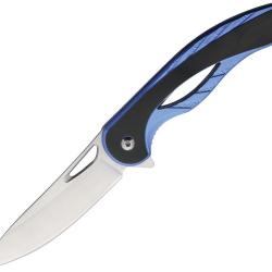 Couteau Pliant MTech Lame Acier 3Cr13 Drop Point Manche Aluminium Bleu et Noir Linerlock MT2013BL
