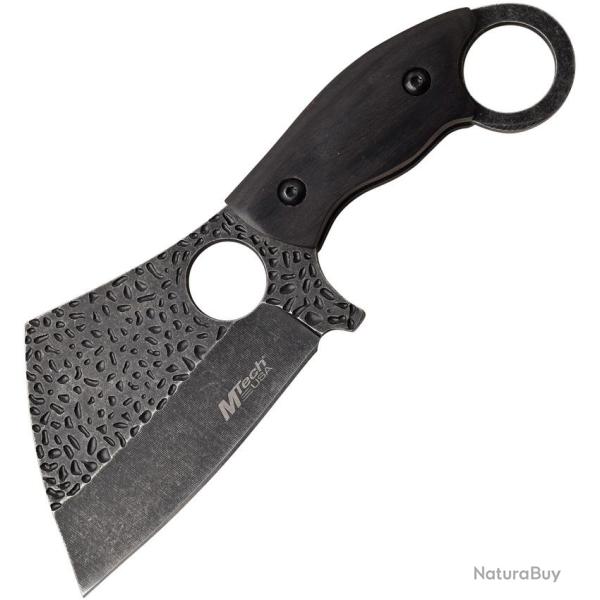 Couteau Fixe MTech Lame Acier 3Cr13 Manche Pakkawood Noir �tui Nylon MT2086BK