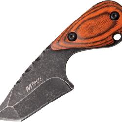 Couteau Fixe MTech Lame Acier 3Cr13 Tanto Manche Pakkawood Marron &Eacute;tui Nylon MT2090BR