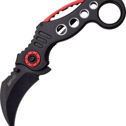 Couteau Pliant MTech Karambit Lame Acier 3Cr13 Manche Aluminium Noir Linerlock MT529BK