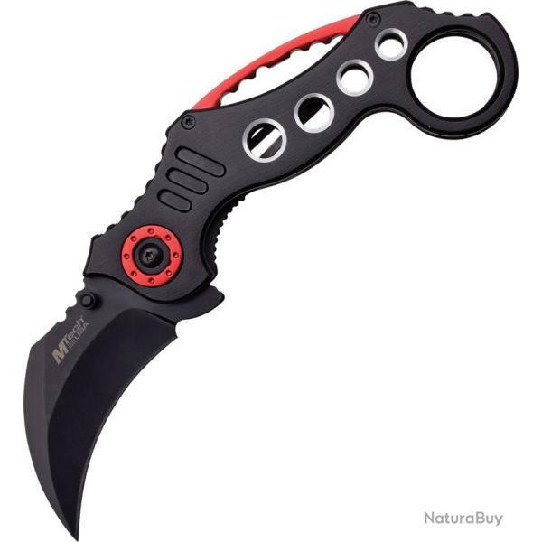 Couteau Pliant MTech Karambit Lame Acier 3Cr13 Manche Aluminium Noir Linerlock MT529BK
