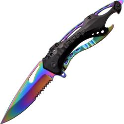 Couteau Pliant MTech Lame Acier 3Cr13 Drop Point Manche Aluminium Noir Linerlock MT705RB