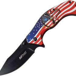 Couteau Pliant MTech American Flag A/O Lame Inox Manche Aluminium Linerlock MTA1025A