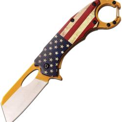 Couteau Pliant MTech American Flag A/O Lame Acier 3Cr13 Bicolore Manche Aluminium MTA1028AF