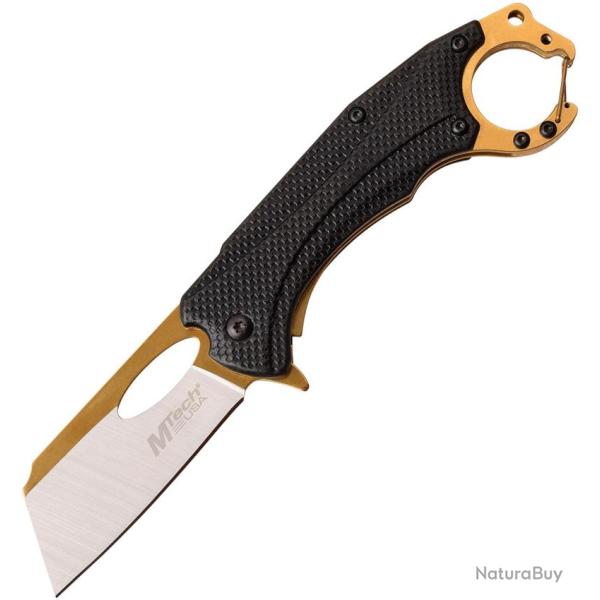 Couteau Pliant MTech A/O Lame Acier 3Cr13 Bicolore Manche Aluminium Noir Linerlock MTA1028BK