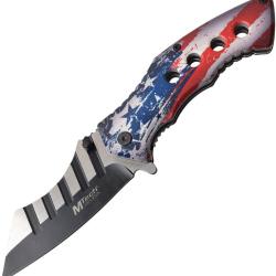 Couteau Pliant MTech American Flag A/O Lame Acier 3Cr13 Bicolore Manche Aluminium Linerlock MTA1110A