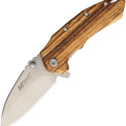 Couteau Pliant MTech A/O Lame Acier 3Cr13 Manche Bois Linerlock MTA1158ZW