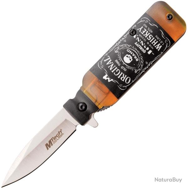 Couteau Pliant MTech Whiskey A/O Lame Acier 3Cr13 Manche ABS Linerlock MTA1190W