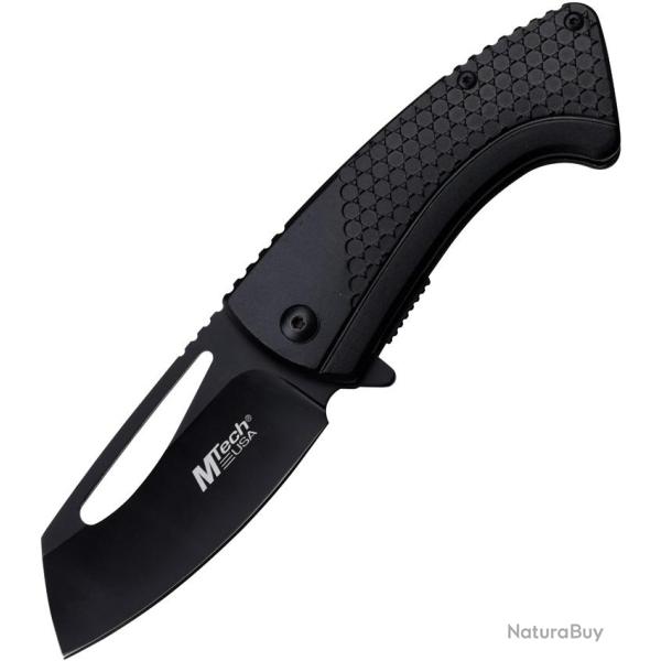 Couteau Pliant MTech A/O Lame Acier 3Cr13 Wharncliffe Manche Aluminium Noir Linerlock MTA1197BK