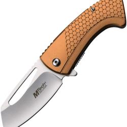 Couteau Pliant MTech A/O Lame Acier 3Cr13 Wharncliffe Manche Aluminium Bronze Linerlock MTA1197BR