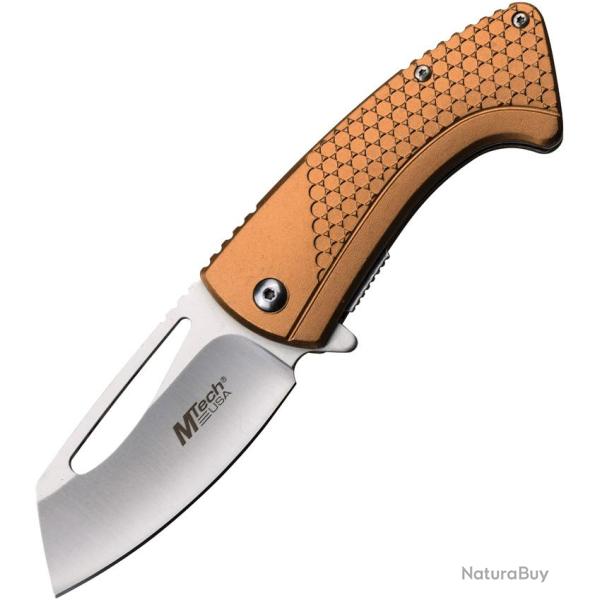 Couteau Pliant MTech A/O Lame Acier 3Cr13 Wharncliffe Manche Aluminium Bronze Linerlock MTA1197BR