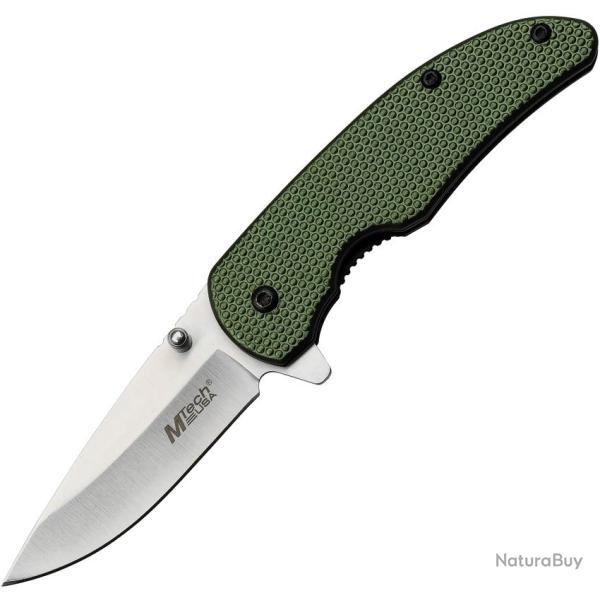 Couteau Pliant MTech A/O Lame Acier 3Cr13 Manche Aluminium Vert Linerlock MTA1198GN