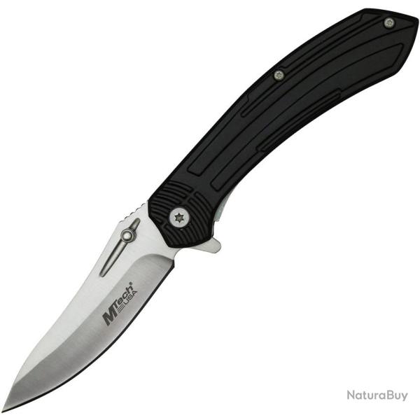 Couteau Pliant MTech A/O Lame Acier 3Cr13 Satin�e Manche Aluminium Noir Linerlock MTA1201BK