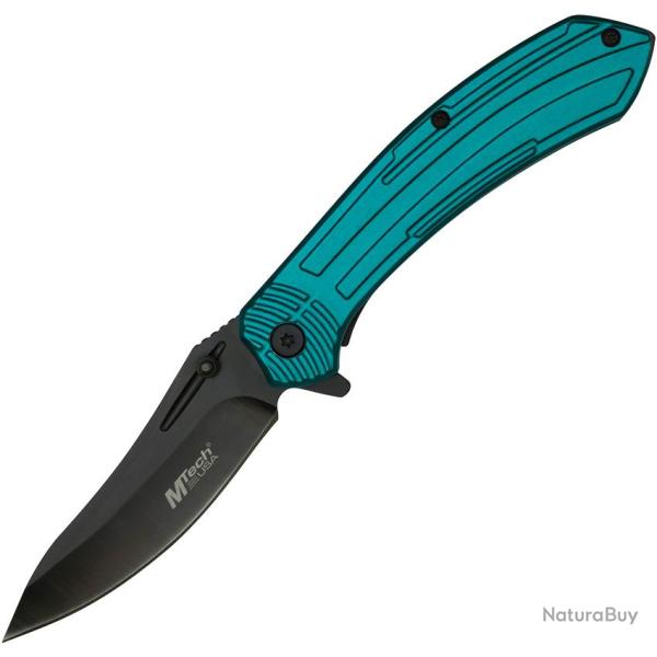 Couteau Pliant MTech A/O Lame Acier 3Cr13 Manche Aluminium Bleu Canard Linerlock MTA1201TL