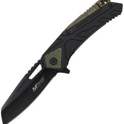 Couteau Pliant MTech A/O Lame Acier 3Cr13MoV Manche Nylon Noir et Vert Linerlock MTA2001BG