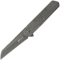 Couteau Pliant MTech A/O Lame Acier 3Cr13MoV Sheepsfoot Manche Inox Gris Framelock MTA2005TT