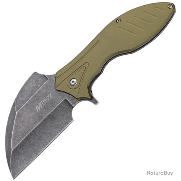 Couteau Pliant MTech A/O Lame Acier 3Cr13MoV Sheepsfoot Manche Aluminium Vert Linerlock MTA2007GN
