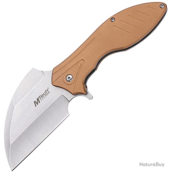 Couteau Pliant MTech A/O Lame Acier 3Cr13MoV Sheepsfoot Manche Aluminium Tan Linerlock MTA2007TN