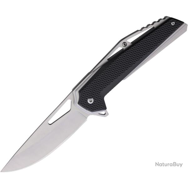Couteau Pliant MTech A/O Lame Acier 3Cr13 Drop Point Manche Nylon Noir Linerlock MTA2011BK