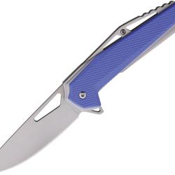 Couteau Pliant MTech A/O Lame Acier 3Cr13 Drop Point Manche Nylon Bleu Linerlock MTA2011BL