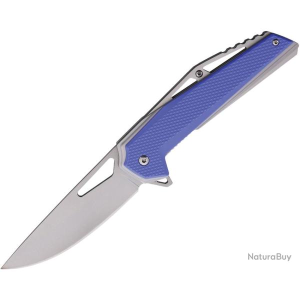 Couteau Pliant MTech A/O Lame Acier 3Cr13 Drop Point Manche Nylon Bleu Linerlock MTA2011BL