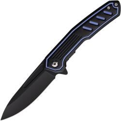 Couteau Pliant MTech A/O Lame Acier 3Cr13 Manche Aluminium Noir et Bleu Linerlock MTA2014BL