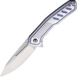Couteau Pliant MTech A/O Lame Acier 3Cr13 Manche Aluminium Bleu et Gris Linerlock MTA2014SB