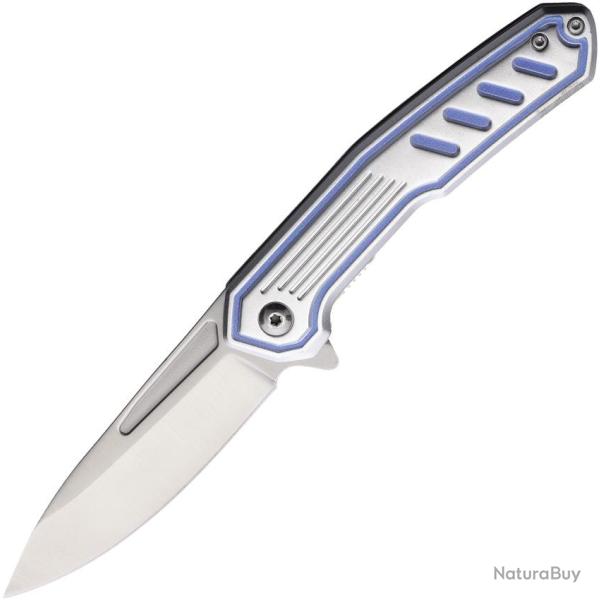 Couteau Pliant MTech A/O Lame Acier 3Cr13 Manche Aluminium Bleu et Gris Linerlock MTA2014SB
