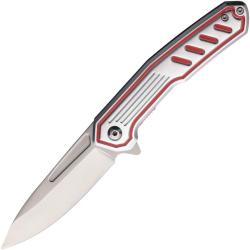 Couteau Pliant MTech A/O Lame Acier 3Cr13 Manche Aluminium Rouge et Gris Linerlock MTA2014SR