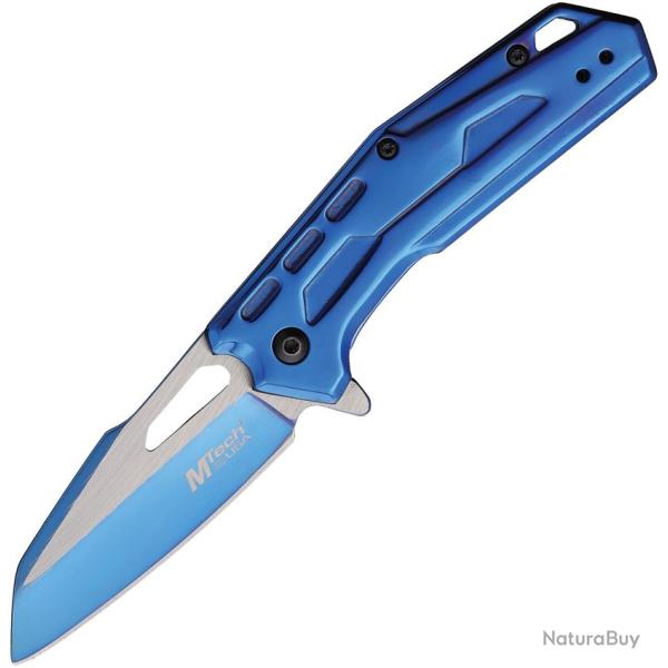 Couteau Pliant MTech A/O Lame Acier 3Cr13 TiNi 7,32 cm Manche Aluminium Bleu Linerlock MTA2016BL