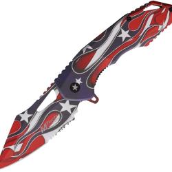 Couteau Pliant MTech A/O Lame Acier 3Cr13 Drop Point Manche Aluminium Linerlock MTA2020FL