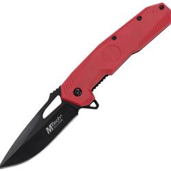 Couteau Pliant MTech A/O Lame Acier 3Cr13MoV Drop Point Manche Nylon Rouge Linerlock MTA2022RD