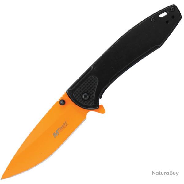 Couteau Pliant MTech A/O Lame Acier 3Cr13MoV 8,89 cm Orange Manche Inox Noir MTA2024OR