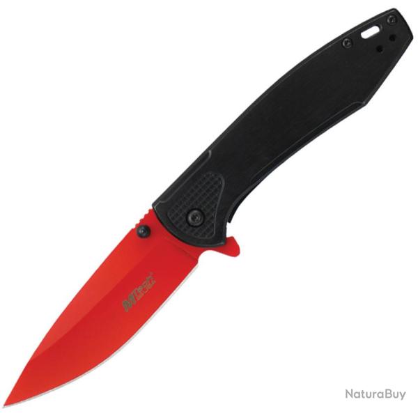 Couteau Pliant MTech A/O Lame Acier 3Cr13MoV 8,89 cm Rouge Ferm� 11,43 cm Manche Inox Noir MTA2024RD