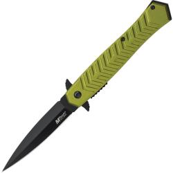 Couteau Pliant MTech A/O Lame Acier 3Cr13MoV Spear Point Manche Aluminium Vert Linerlock MTA2025GN