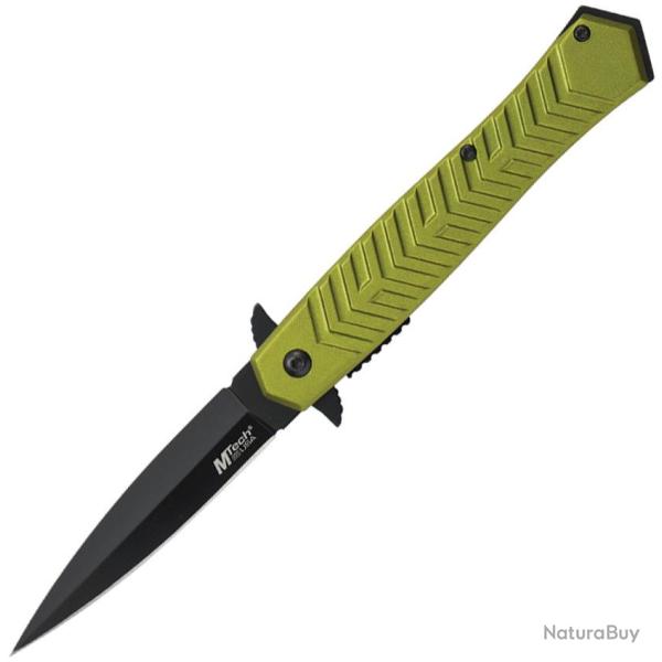 Couteau Pliant MTech A/O Lame Acier 3Cr13MoV Spear Point Manche Aluminium Vert Linerlock MTA2025GN