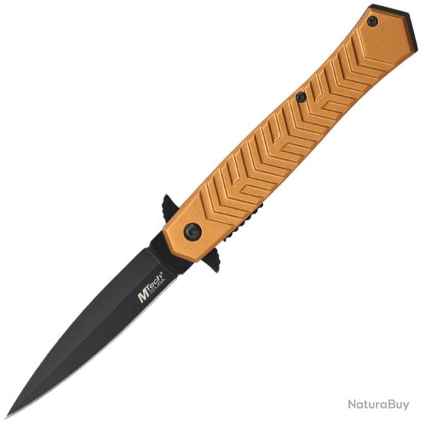 Couteau Pliant MTech A/O Lame Acier 3Cr13MoV Spear Point Manche Aluminium Tan Linerlock MTA2025TN