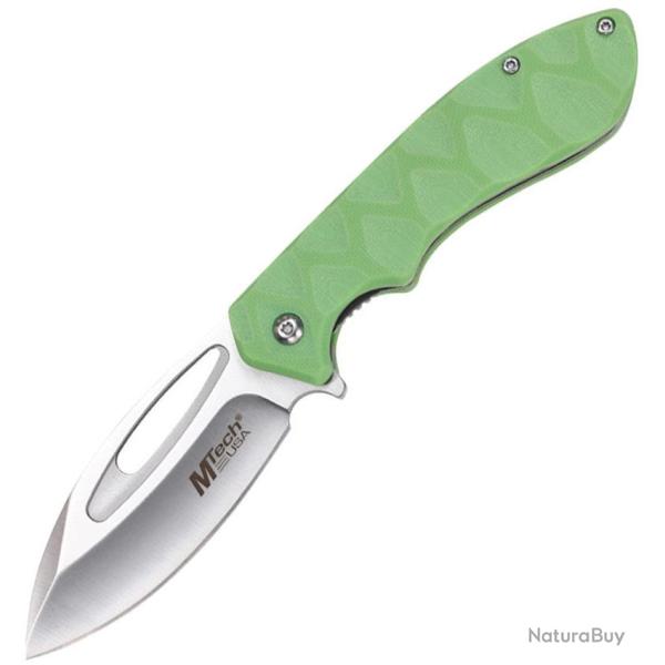 Couteau Pliant MTech A/O Lame Acier 3Cr13MoV Manche G10 Vert Linerlock MTA2028GN