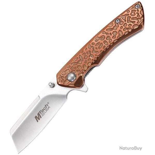 Couteau Pliant MTech A/O Lame Acier 3Cr13MoV Sheepsfoot Manche Aluminium Bronze Linerlock MTA2029BZ