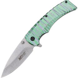 Couteau Pliant MTech A/O Lame Acier 3Cr13MoV Stonewash Manche Aluminium Vert Linerlock MTA2030GN