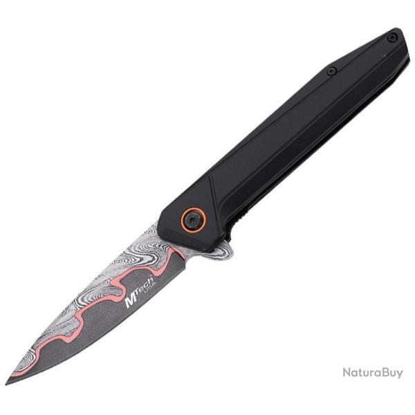 Couteau Pliant MTech A/O Lame Acier 3Cr13MoV Drop Point Manche Aluminium Noir Linerlock MTA2031BK