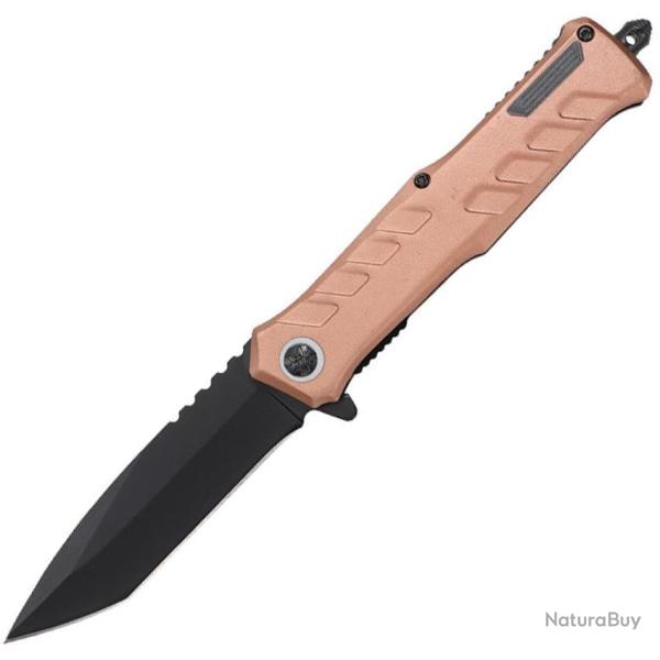 Couteau Pliant MTech A/O Lame Acier 3Cr13 Tanto Manche Alliage Tan Linerlock MTA2032BN
