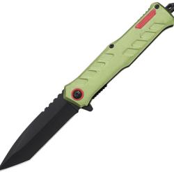 Couteau Pliant MTech A/O Lame Acier 3Cr13 Tanto Manche Alliage Vert Linerlock MTA2032GN