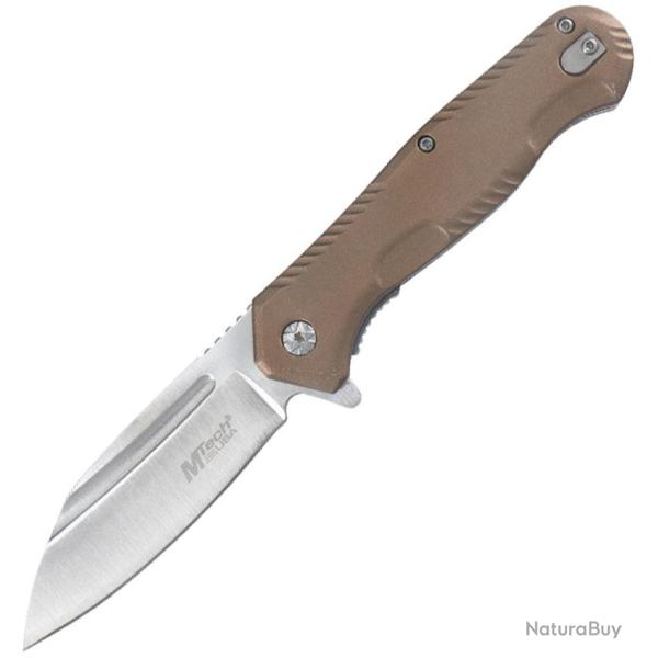 Couteau Pliant MTech A/O Lame Acier 3Cr13MoV Manche Aluminium Marron Linerlock MTA2033BN