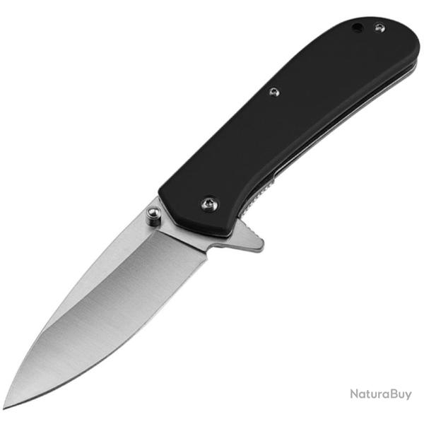 Couteau Pliant MTech A/O Lame Inox Drop Point Manche Aluminium Noir Linerlock MTA2037BK