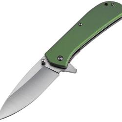Couteau Pliant MTech A/O Lame Acier 3Cr13MoV Satin&eacute;e 8,26 cm Manche Aluminium Vert MTA2037GN
