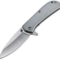 Couteau Pliant MTech A/O Lame Acier 3Cr13MoV Satin&eacute;e Manche Aluminium Gris Linerlock MTA2037GY