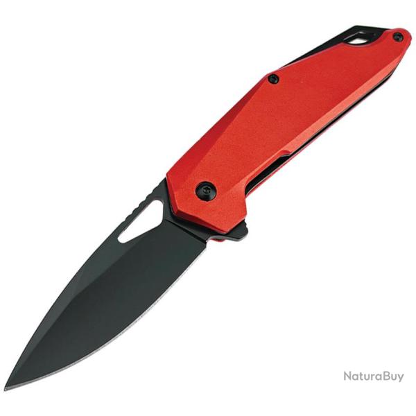 Couteau Pliant MTech A/O Lame Acier 3Cr13MoV Noire 8,26 cm Manche Aluminium Rouge MTA2038RD