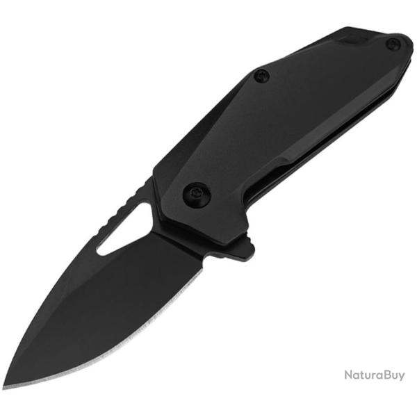 Couteau Pliant MTech A/O Lame Acier 3Cr13MoV Noire 5,72 cm Manche Aluminium Noir Linerlock MTA2040BK