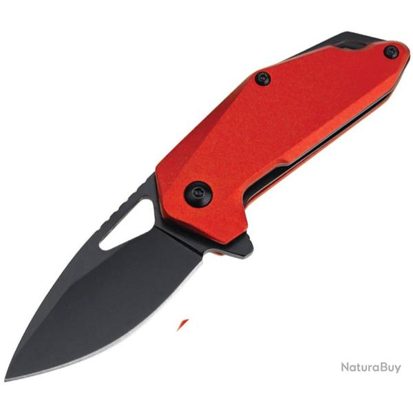 Couteau Pliant MTech A/O Lame Acier 3Cr13MoV Noire 5,72 cm Manche Aluminium Rouge MTA2040RD